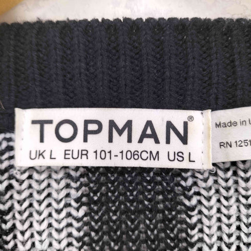 トップマン TOPMAN UK製 ジオメトリック アクリルニット セーター メンズ JPN:L